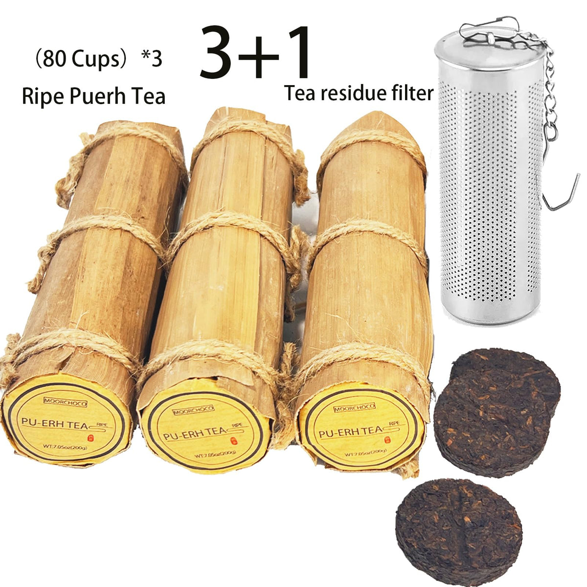 MOORCHOCO bamboo leaf tube packaging preserves freshness and storage.