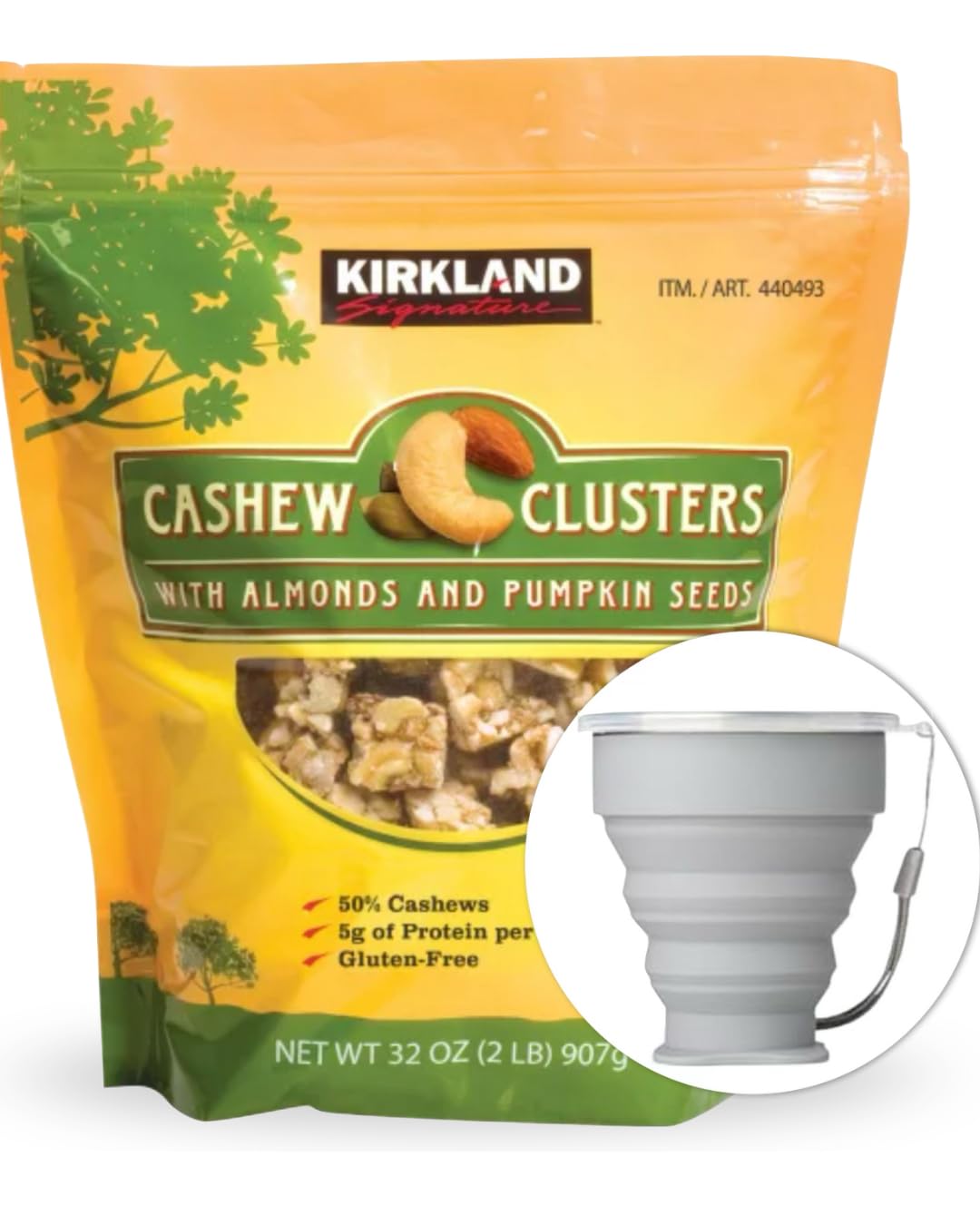 MORALZA Kirkland cashew clusters 2-lbs bag ready for snacking
