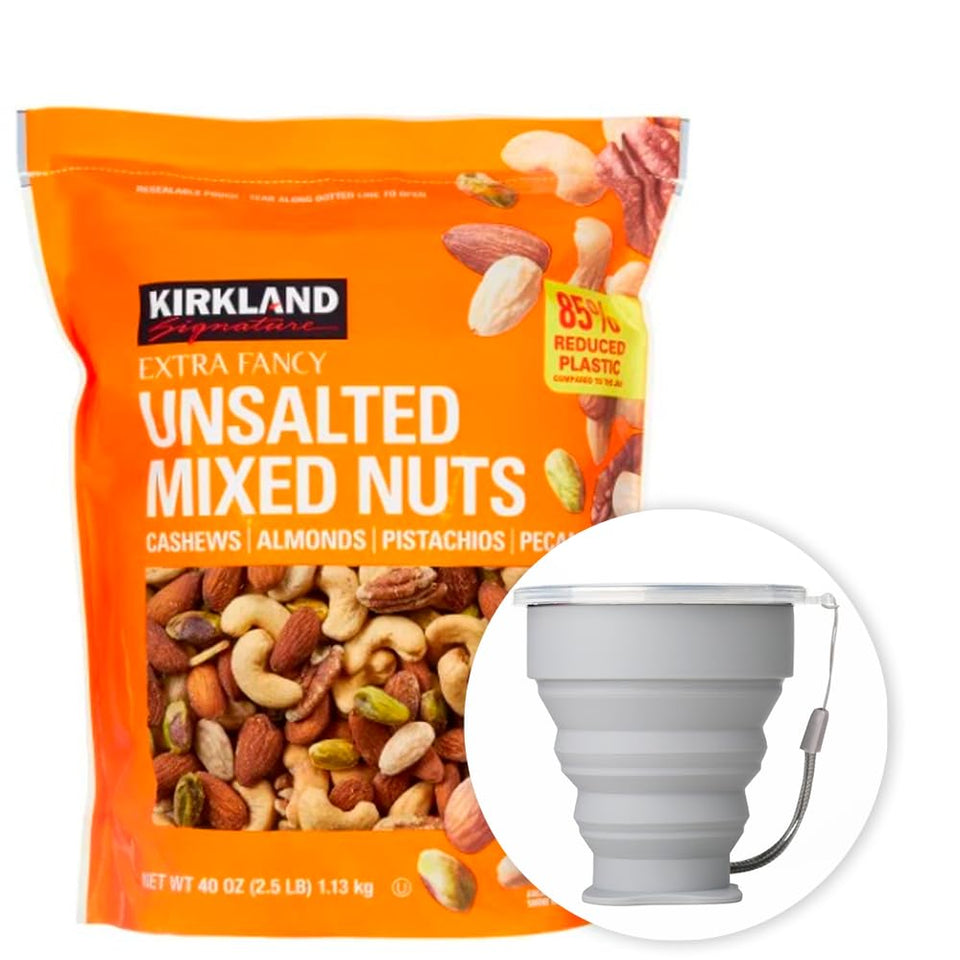 MORALZA Kirkland Signature Mixed Nuts unsalted 2.5 lb bundle for easy snacking