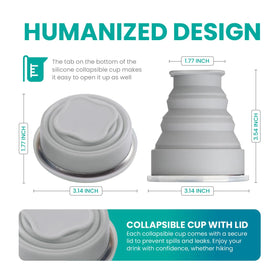 MORALZA silicone collapsible cup 200 ml in use for travel hydration.