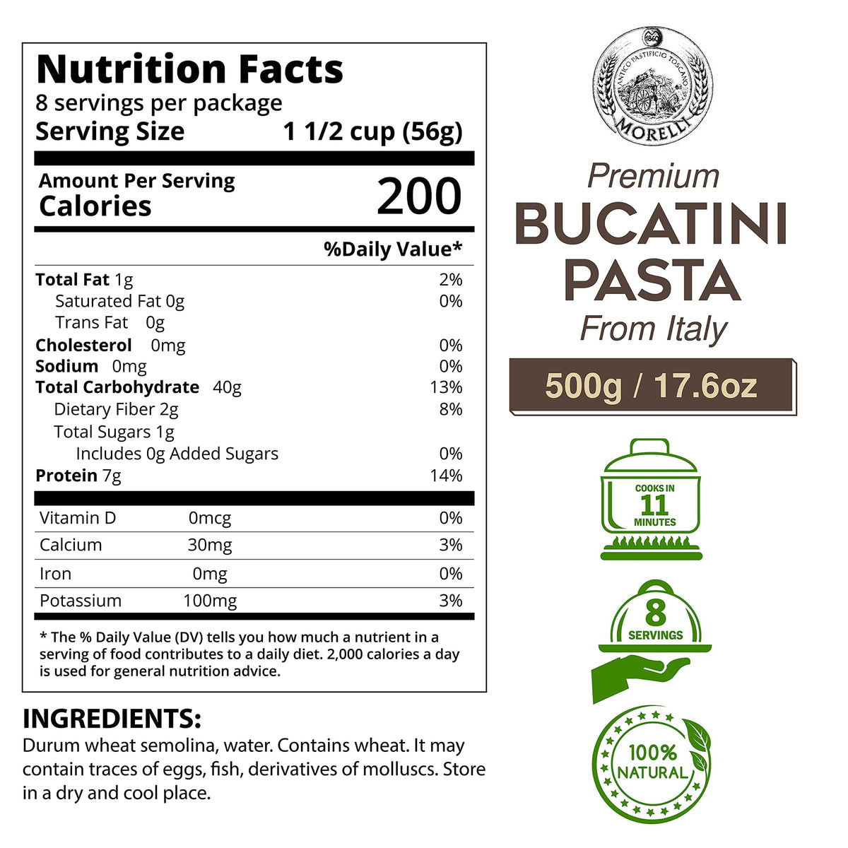 Morelli Bucatini on a plate with sauce ready to savor