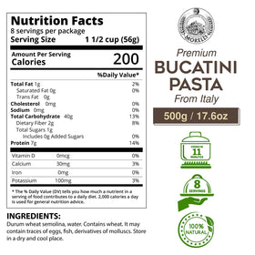 Morelli Bucatini on a plate with sauce ready to savor