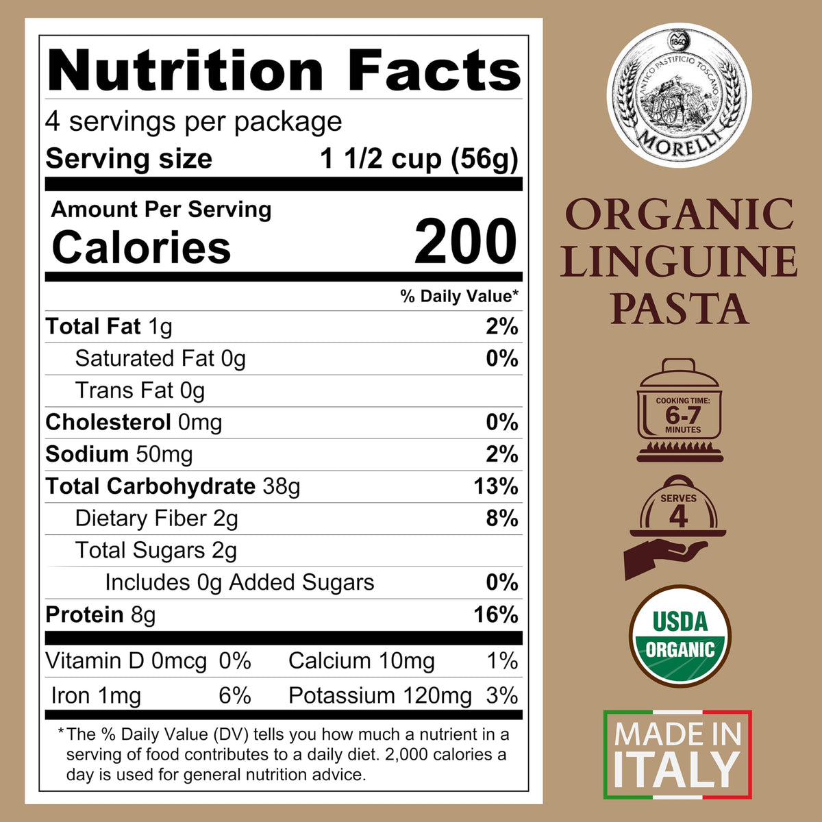 Morelli organic black pasta linguine uncooked bundles ideal for elevated dinners.