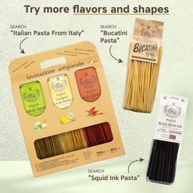 Morelli packaging label emphasizes six generations of pasta making