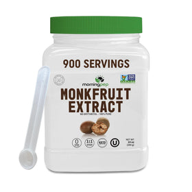 Morning Pep monk fruit extract powder container with pure zero-calorie sweetness