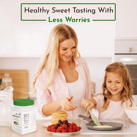 Morning Pep Monk Fruit Sweetener pouring action blends smoothly in drinks.