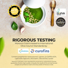 Morocco Gold polyphenol-rich-evoo-label: shows high polyphenol content and quality.