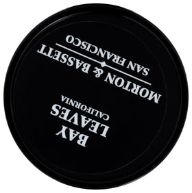 Morton & Bassett California Bay Leaves label emphasizes Kosher-certified, salt-free quality.