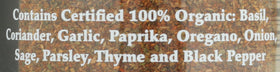 Seasoning packaging on display demonstrates convenient 1.5 lb size.