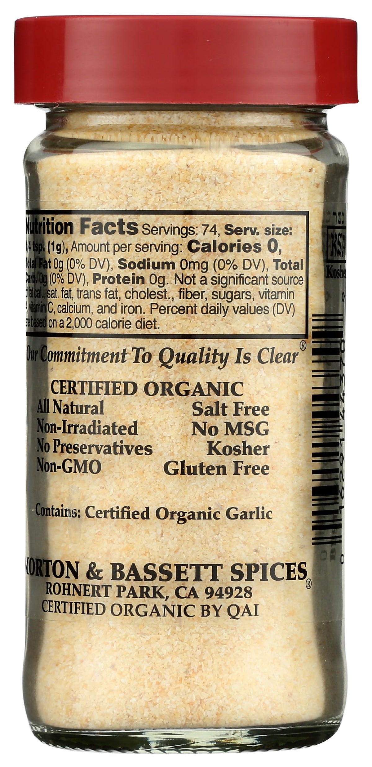 Morton & Bassett Organic Garlic Powder spoon dispense for effortless seasoning.