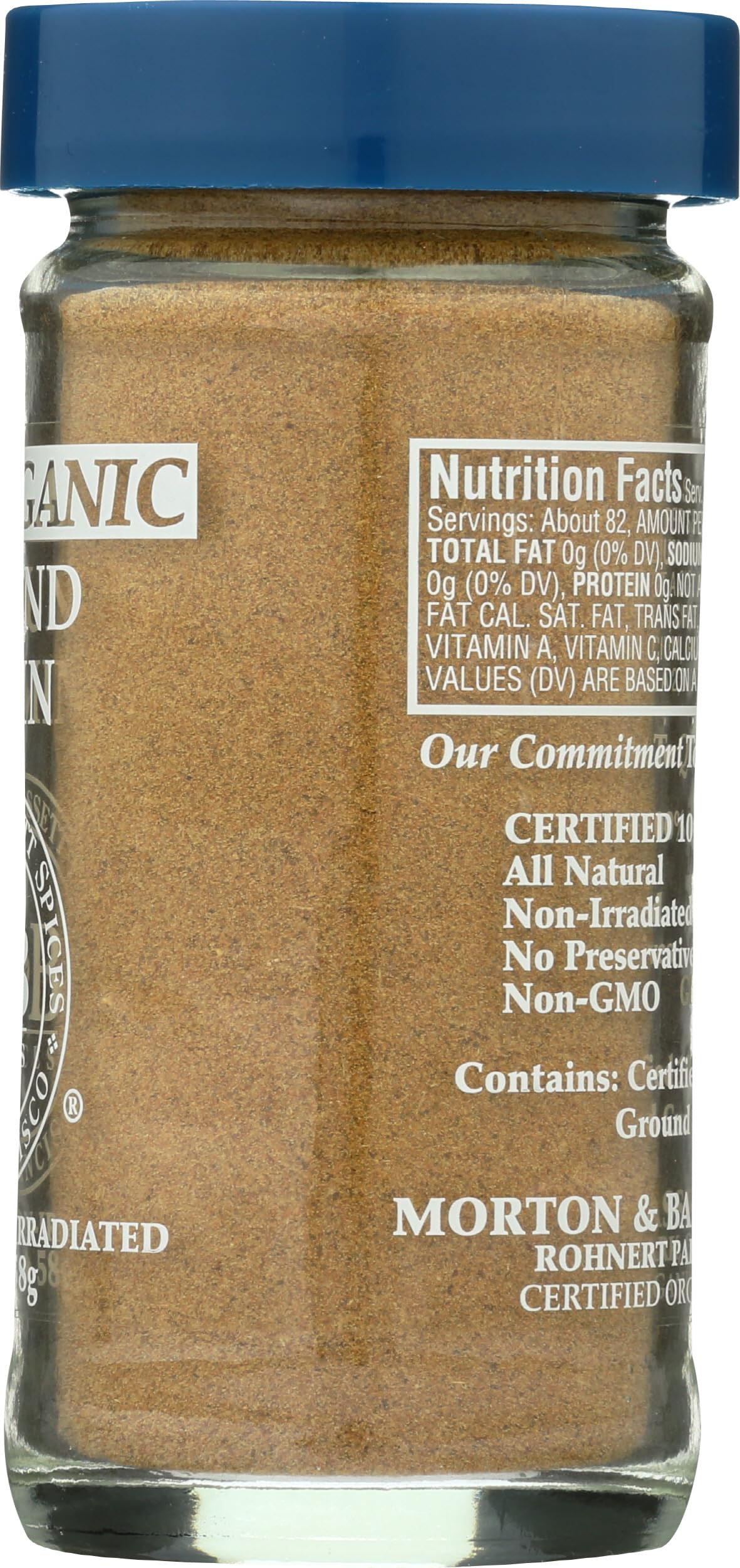 Morton & Bassett organic ground cumin 2 oz jar open ready for rubs and stews.