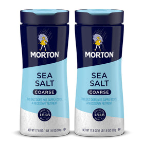 Morton Coarse Sea Salt two-pack for versatile cooking and finishing.