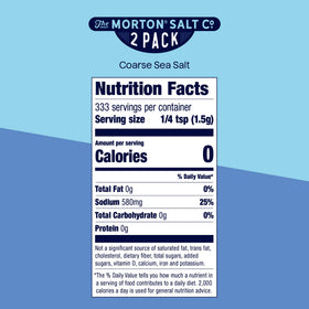 Morton Coarse Sea Salt large crystals provide consistent flavor for meats.