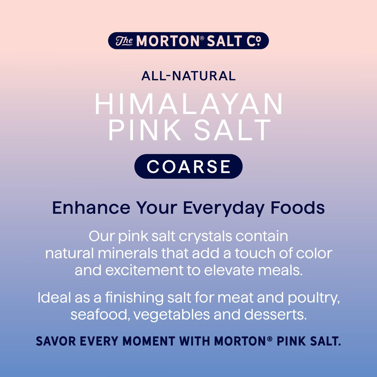 3-in-1 lid demo for Morton Himalayan Pink Salt—shake, pour, measure