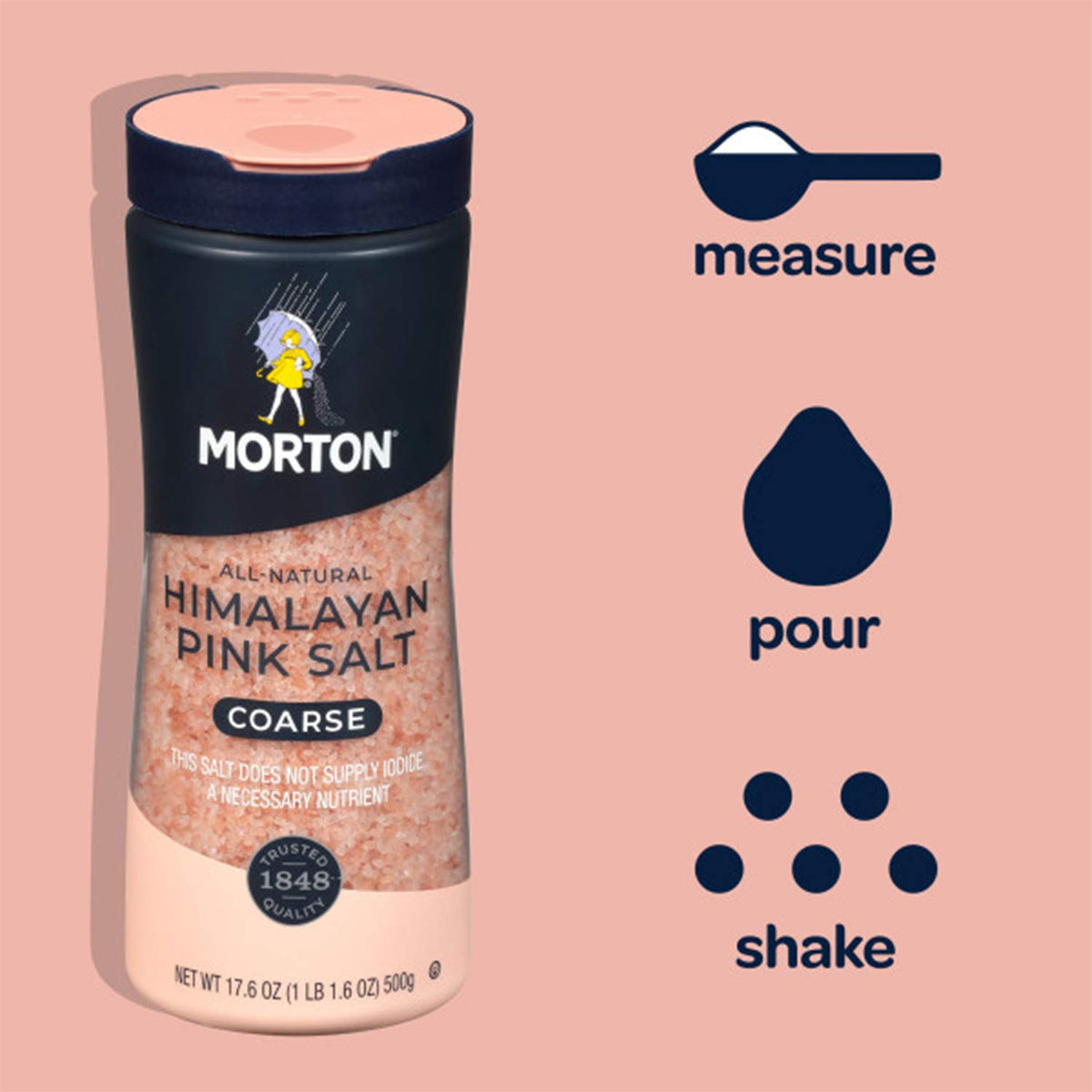 Morton Himalayan Pink Salt finishing a dish with color and flavor.