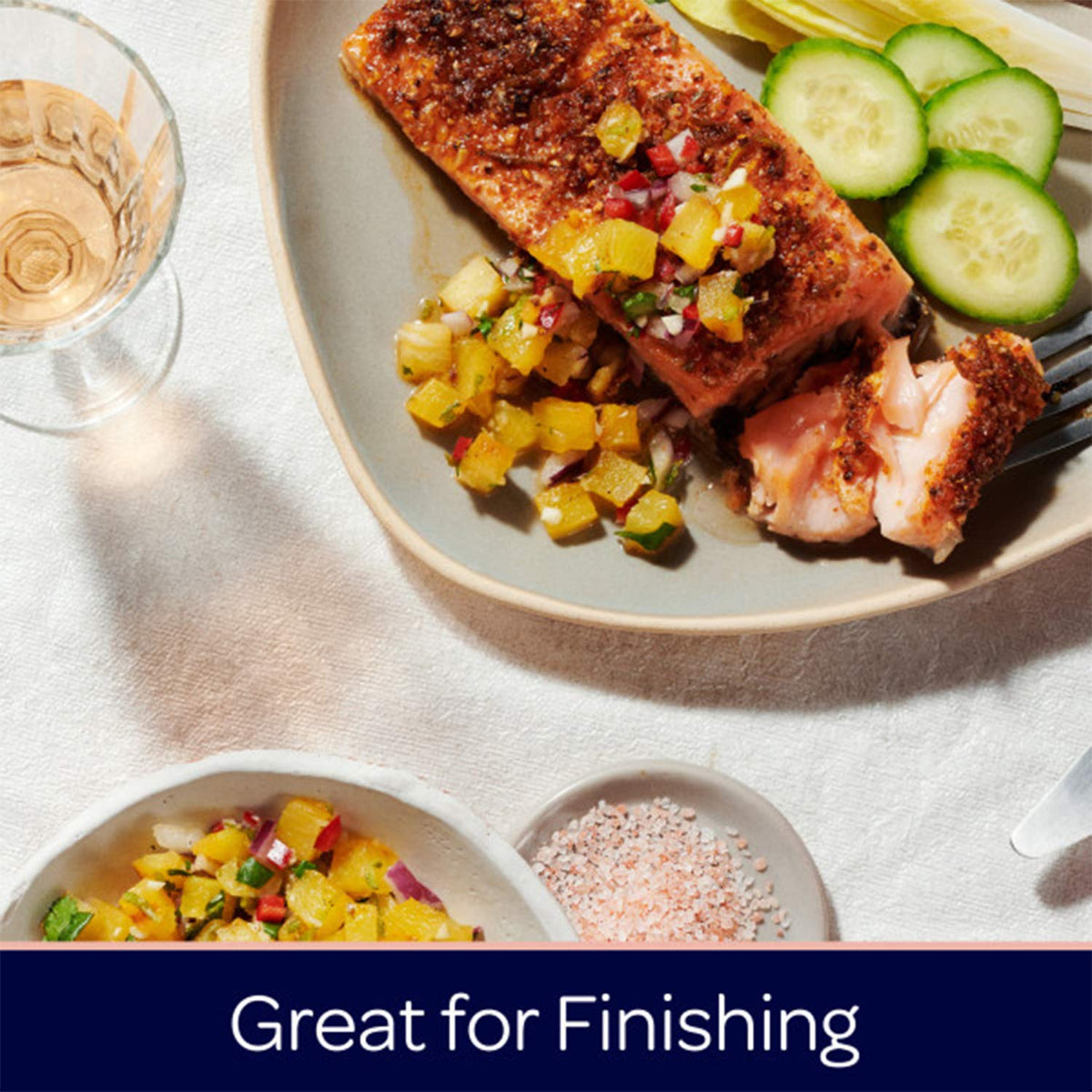 Morton Himalayan Pink Salt on a kitchen scene adds color and aroma.