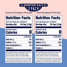 Morton Himalayan Pink Salt two-pack packaging for convenient kitchen use