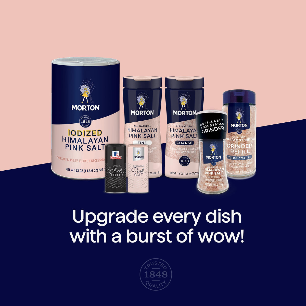 Morton iodized Himalayan pink salt adds color to home cooking.