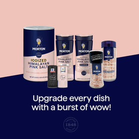 Morton iodized Himalayan pink salt adds color to home cooking.