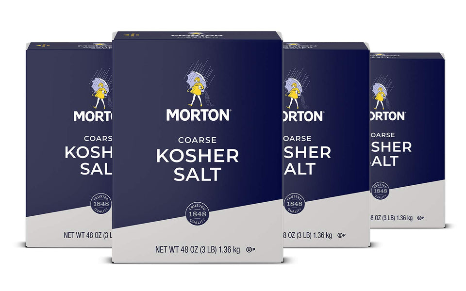 Morton Kosher Salt coarse jar on the counter fuels flavorful cooking with easy dose control.