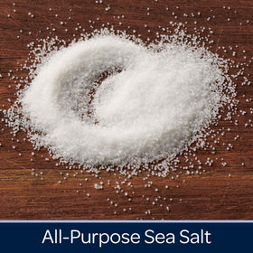 Morton Natural Sea Salt Round ready for table and cooking use.