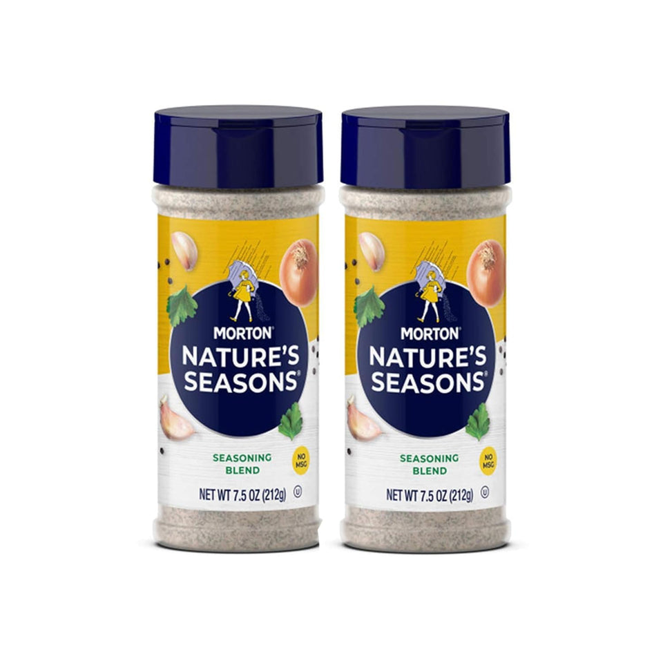Morton Nature's Seasons 2-pack package front showing an all-purpose flavor enhancer.