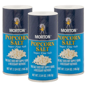 Morton popcorn salt shaker pack with three 3.75oz bottles ready for seasoning.