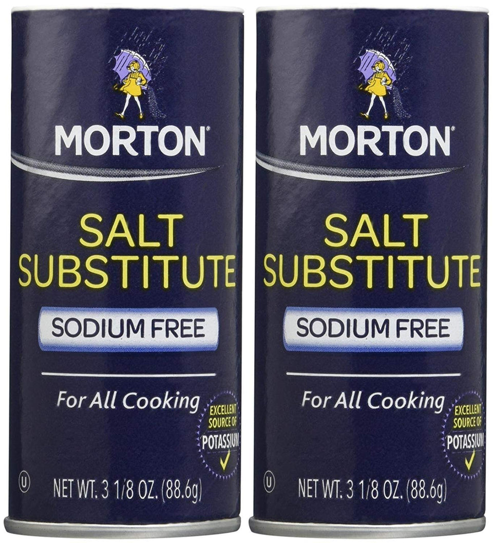 Morton Salt Substitute 4-pack bottle for versatile seasoning with less sodium