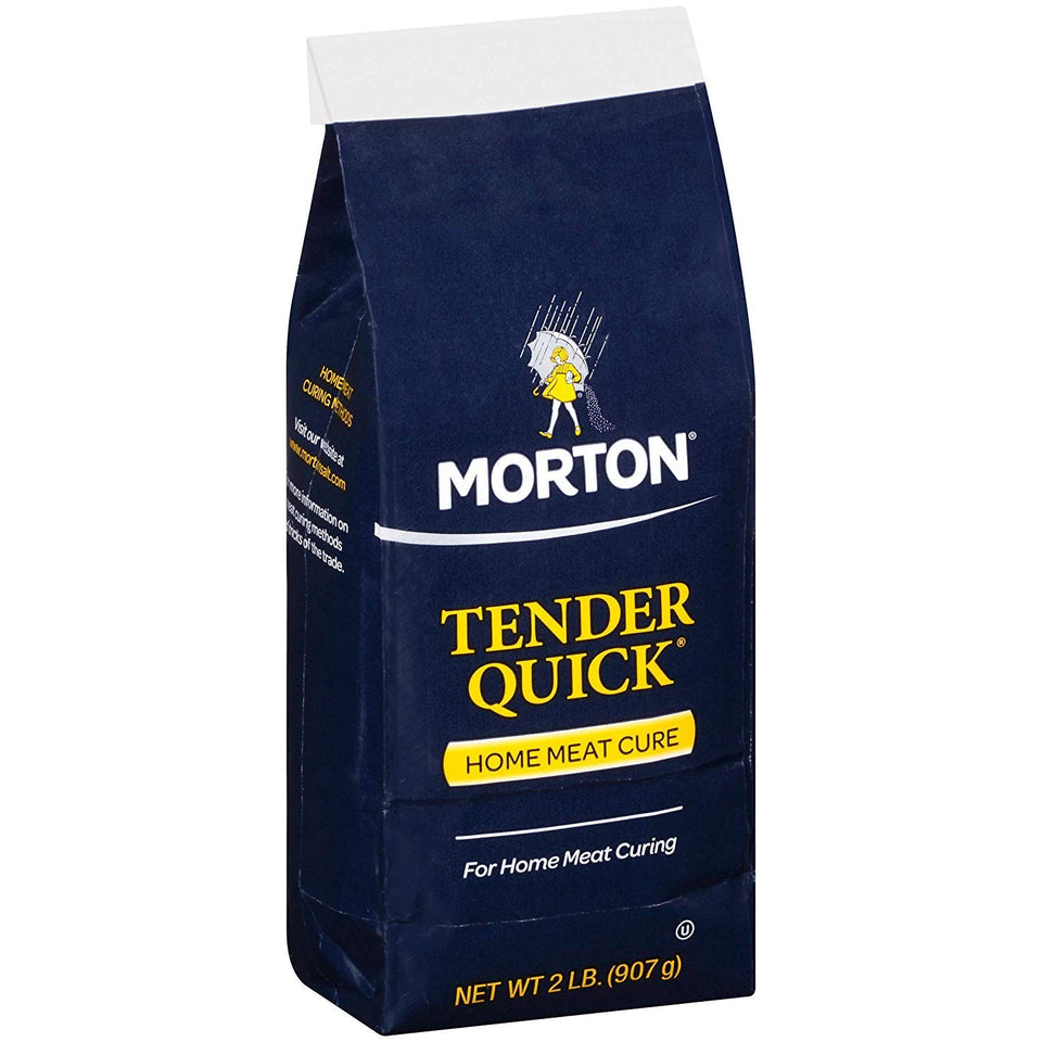 Morton Tender Quick curing salt bottle for home meat curing and flavor enhancement