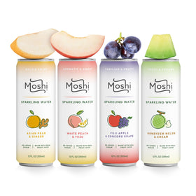 Moshi Asian Flavored Sparkling Water bottle with Asian Pear and White Miso, ideal with light meals
