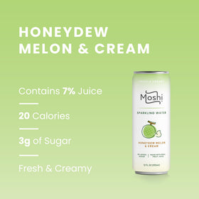 Moshi under 30 calories claim on can highlights light, guilt-free refreshment