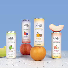 Moshi vegan and OU Kosher certification badge reinforcing inclusive beverage options
