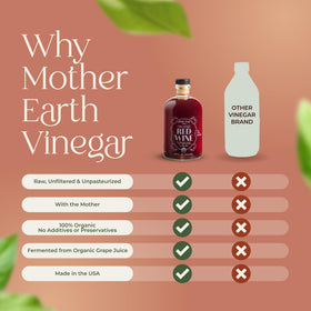 Oak barrels aging Mother Earth Vinegar for a smooth profile.