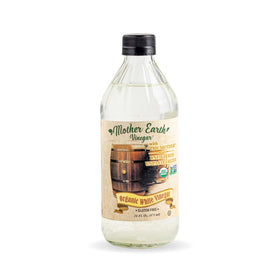 Mother Earth Vinegar white bottle showing raw, organic flavor.