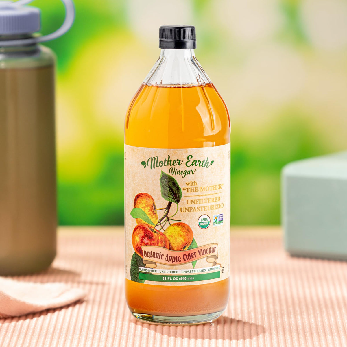 Amber hue of Mother Earth Vinegar indicates depth from fermentation