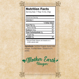 Pour-ready bottle of Mother Earth Vinegar used in dressings