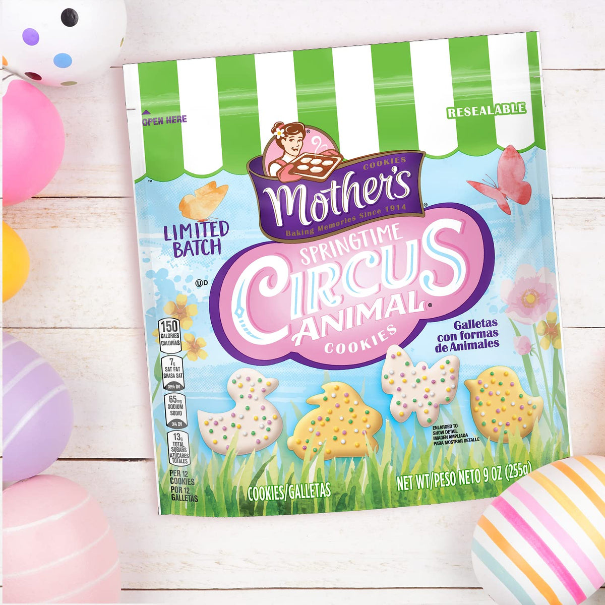Mother's Spring Time Circus Animals chick cookie, playful snack for gatherings