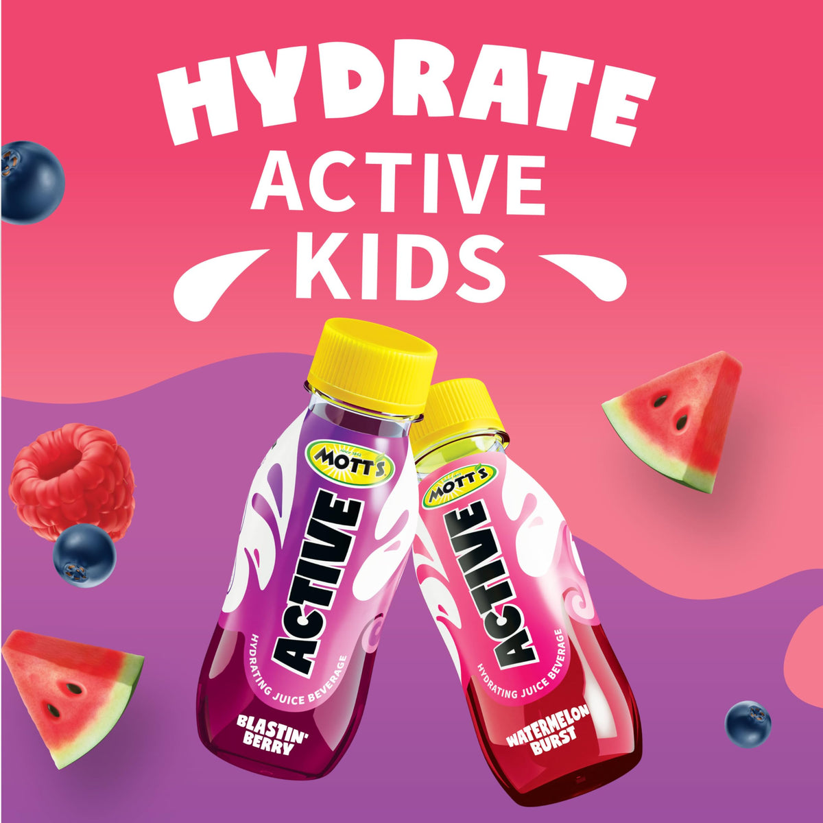 Mott's Active Blastin' Berry 4-pack box for easy family hydration on the go