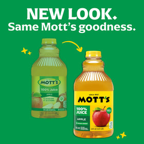 Mott's apple juice being poured into a glass for kids.