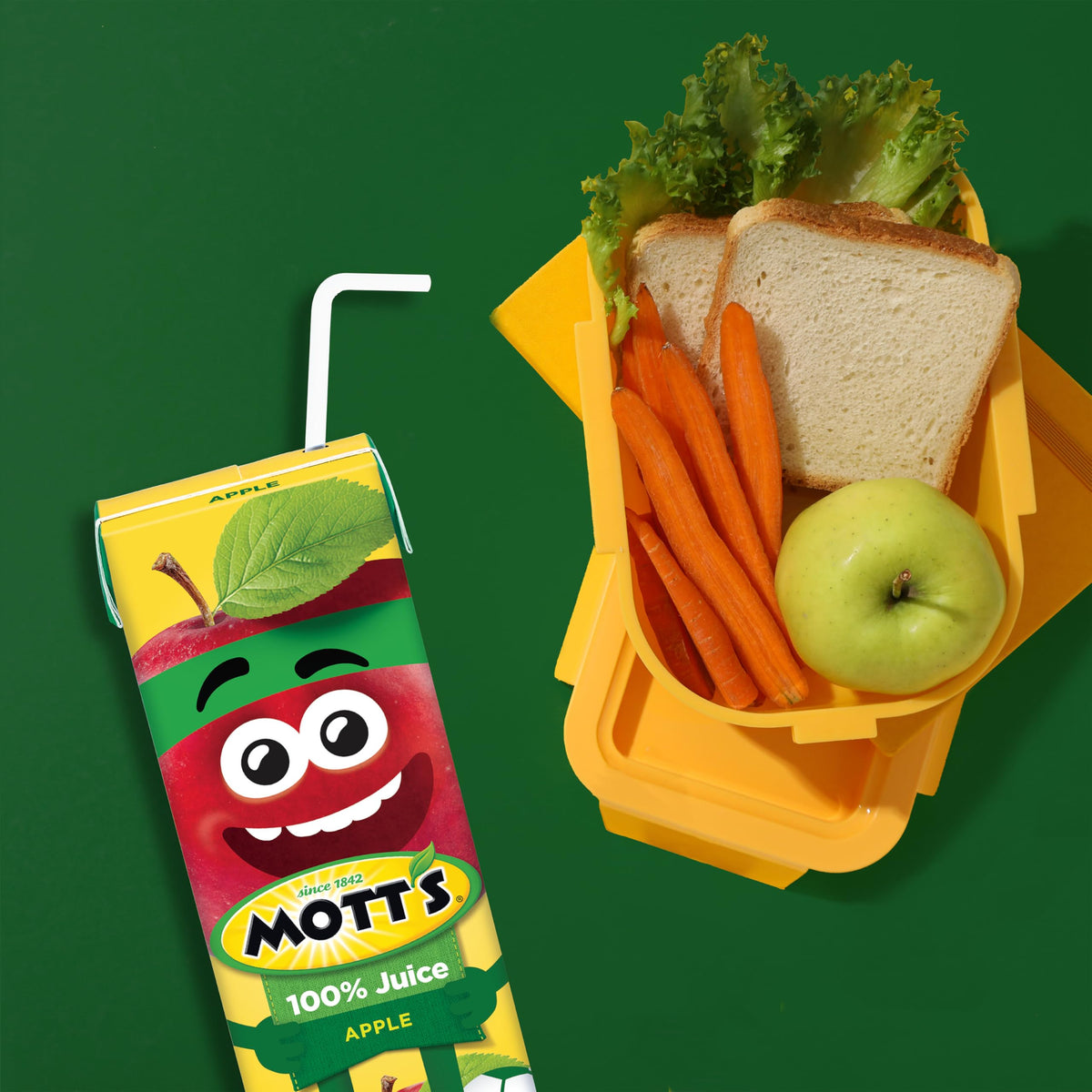 Mott's juice on store shelf as a pantry staple.
