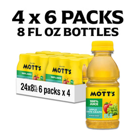 Mott's Apple White Grape Juice glass served, ideal for lunch or snack time