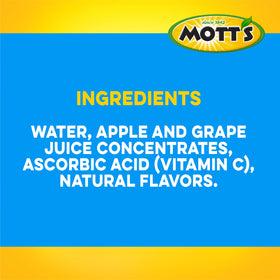 Glass of Mott's Apple White Grape Juice showcasing crisp, fruity flavor.