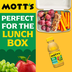 Mott's Apple White Grape Juice in a lunchbox, portable fruit refreshment