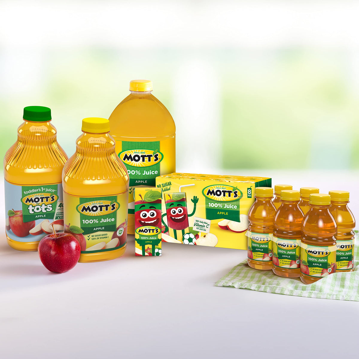Mott's Apple White Grape Juice with no added sugar.