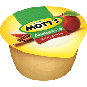Mott's Cinnamon Applesauce 4oz cups ready-to-serve with spoon.