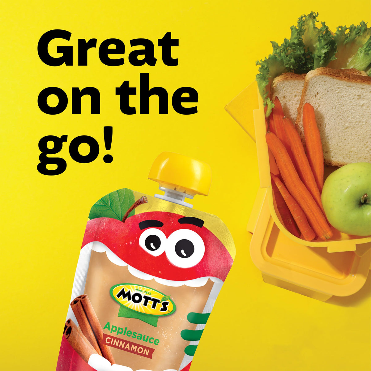 Mott's Cinnamon Applesauce in lunchbox ready to enjoy