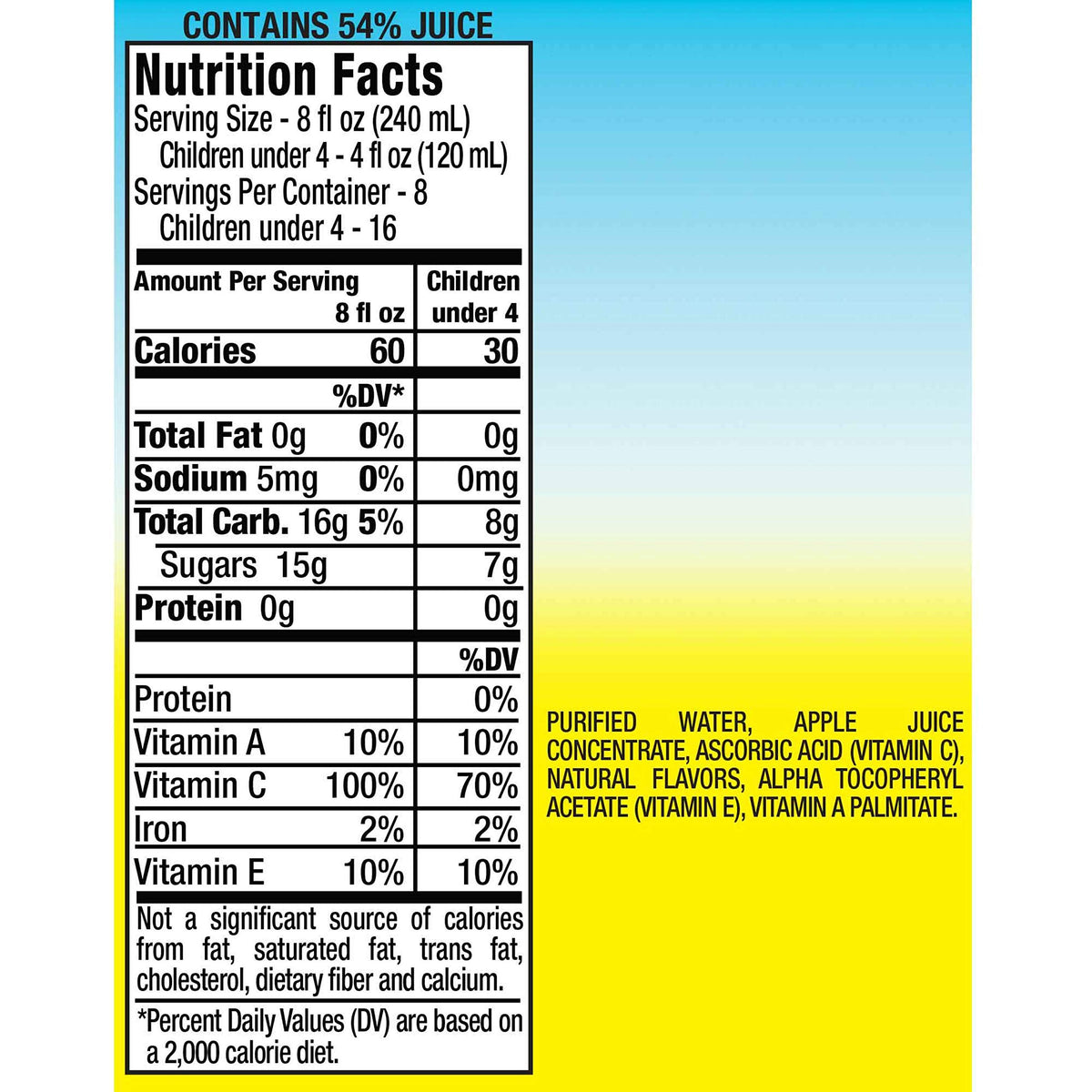 Motts For Tots Apple Juice vitamin-C benefits visible on the bottle.