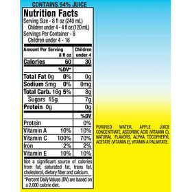Motts For Tots Apple Juice vitamin-C benefits visible on the bottle.