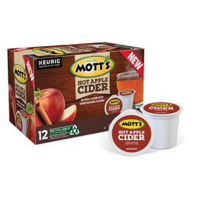 Mott's hot apple cider box front, ideal for quick gatherings.