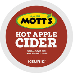 Close-up of Mott's hot apple cider K-Cup pods for easy use.